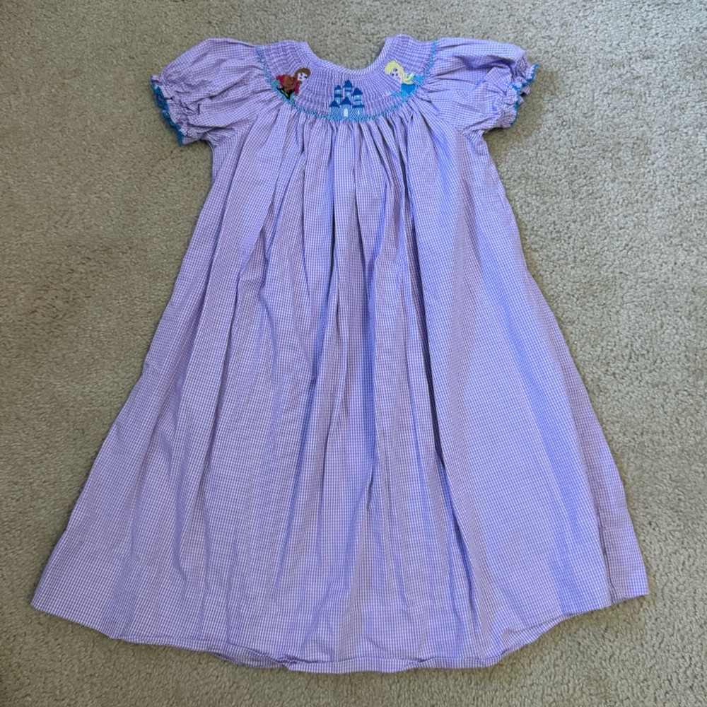 Classic Whimsy Frozen Smocked Gingham Dress - Picture 3 of 6